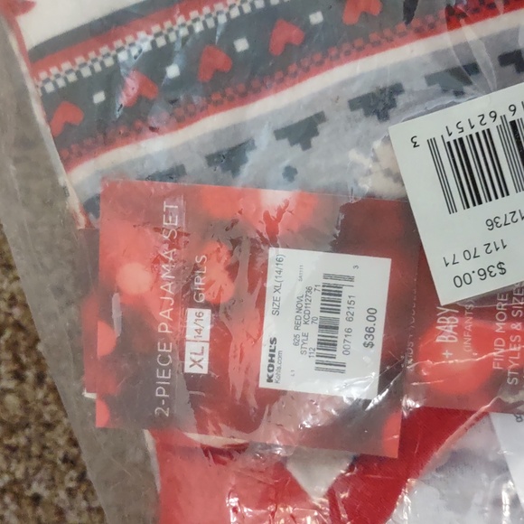 NEW WITH TAGS CUDDL DUDS 2 PIECE PAJAMA SET GIRLS XL 14/16 - Picture 2 of 4